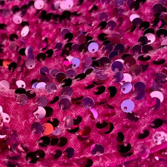 Fashion Nova Pink Sequin Corset Mini Dress Size M 8 Halter Velvet Stretch Party - Picture 15 of 16